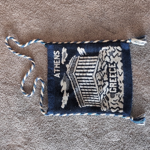 Blue and White Athens Greece Souvenir Bag - Picture 2 of 4